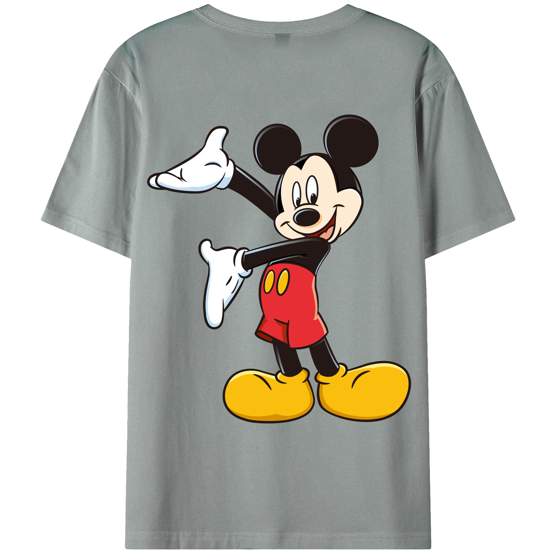 （画像用） ミッキーマウス Mickey Mouse 綿100％ メンズ半袖Tシャツ（バックプリント） 通気性
